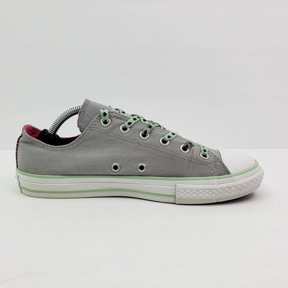 Converse All Star Double Tongue Girls Sz 5Y Womens Sz 6.5 Gray Low Shoes